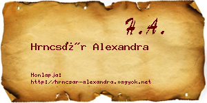 Hrncsár Alexandra névjegykártya