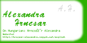 alexandra hrncsar business card